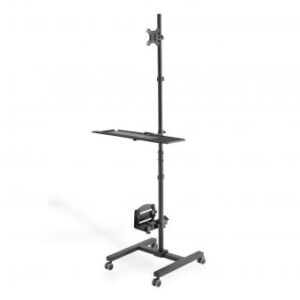 Digitus | Mobile workstation with individual height adjustment | DA-90374 | Monitor Mount, PC Holder | 17-32 " | Black - Image 1