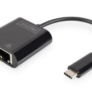 Digitus | USB-Type-C Gigabit Ethernet Adapter + PD with power delivery function | DN-3027 | Black | USB-C port to a Gigabit network connection