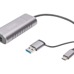 Digitus | USB Type-C Gigabit Ethernet Adapter 2.5G, USB-C + USB A (USB3.1/3.0) | DN-3028 | USB3.0/USB C 3.1 to 2.5G Ethernet Adapter