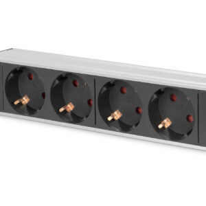 10” Socket Strip with Aluminum Profile, 4-way safety sockets | DN-95418