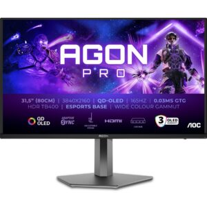 AOC | AG326UD | 32 " | OLED | 165 Hz | 0.03 ms | 3840 x 2160 pixels | 250 cd/m² | HDMI ports quantity 2