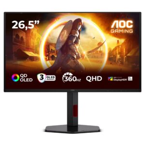 AOC Q27G4SDR | 27 " | QD-OLED | QHD | 16:9 | 360 Hz | 0.03 ms | 2560 x 1440 pixels | 1000 cd/m² | HDMI ports quantity 2 | Black