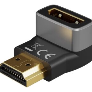 Goobay HDMI Angled Adapter 270° Vertical, 8K @ 60 Hz, Gold-Plated | 72011