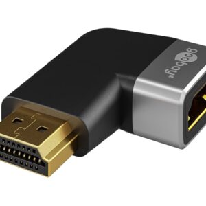 Goobay HDMI Angled Adapter 270° Horizontal, 8K @ 60 Hz, Gold-Plated, Black/Silver | 72012