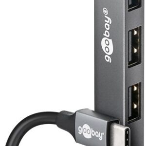 Goobay Slim 4-Port USB Hub, USB-C to USB-A, 5 Gbit/s | 74457