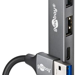 Goobay Slim 4-Port USB Hub, USB-A to USB-C/USB-A, 5 Gbit/s | 74458