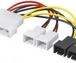 Goobay | Power cable/adapter for PC fans; 5.25 inch male to fan 2x 12 V/2x 5 V
