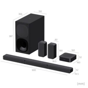 Sony | HT-S40R 5.1ch Home Cinema Soundbar with Wireless Rear Speakers | Black | No | USB port | Wi-Fi | Bluetooth | Wireless connection - Image 1