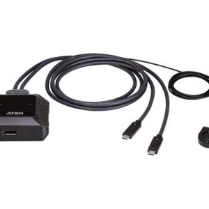 Aten US3312 2-Port USB-C 4K DisplayPort KVM Switch with Remote Port Selector | Aten | 2-Port USB-C 4K DisplayPort KVM Switch with Remote Port Selector | US3312 | Warranty 24 month(s)