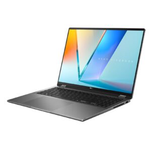 Asus Vivobook 16 Flip TP3607SA-RJ033W | Matte Gray | 16 " | OLED | Touchscreen | 3K | 120 Hz | 2880 x 1800 pixels | Glossy | Intel Core Ultra 7 | 256V | 16 GB | LPDDR5X | Solid-state drive capacity 1000 GB | Intel Graphics | Windows 11 Home | 802.11be | Bluetooth version 5.4 | Klaviatūra language US international | Klaviatūra backlit | Warranty 24 month(s) - Image 1