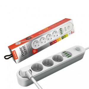 ColorWay | CW-CHE44W | Power socket, 4 EU sockets