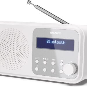 Sharp DR-P420(WH) Tokyo Portable Digital Radio, FM/DAB/DAB+, Bluetooth 5.0, USB or Battery Powered, Snowy White | Sharp | Tokyo Portable Digital Radio | DR-P420(WH) | Bluetooth | White