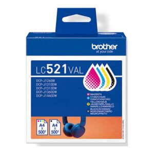 Brother LC521VAL | Ink Cartridge | Black, Cyan, Magenta,Yellow