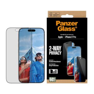 PanzerGlass Screen protector | Apple | iPhone 17 Pro | Glass | Transparent | Ultra-Wide Fit w. EasyAligner