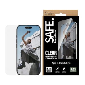 PanzerGlass Screen protector | Apple | iPhone 16 Pro/iPhone 17 | Transparent | Ultra-Wide Fit w. EasyAligner