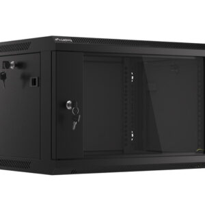 Lanberg | Rack cabinet 19" wall-mount 6U/600x450 (flat pack) with glass door V2 | WF01-6406-10B | Black