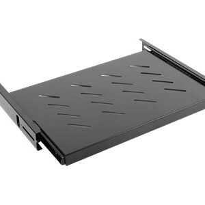 Lanberg 19" sliding shelf 1U/465x347mm, max load capacity up to 60kg | AK-1006-B | Black