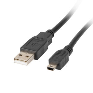 Lanberg Mini USB to USB Type-A 2.0 Cable, 1.8 m | CA-USBK-10CC-0018-BK | Mini USB to USB Type-A
