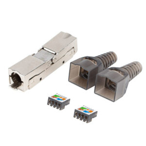 Lanberg | 2X RJ45 CAT6A FTP Plug 8P8C Tool-less Adapter | PL2SA-6000TL | Silver/Transparent