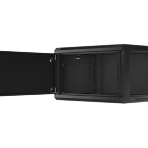 Lanberg | Rack cabinet 19" wall-mount 6U/600x450 for self-assembly with metal door (flat pack) | WF01-6406-00B | Black