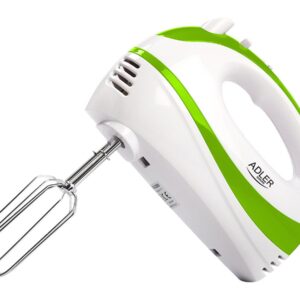 Adler | Mixer | AD 4205 g | Hand Mixer | 300 W | Number of speeds 5 | Turbo mode | White/Green