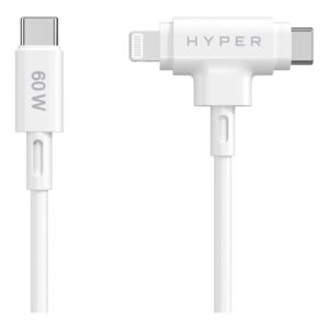 Hyper HyperJuice Silicone USB-C to USB-C and Lightning Hybrid 60W Cable