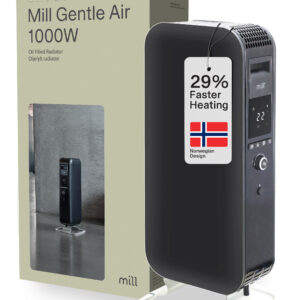 Mill | Heater | AB-H1000DN | Oil Filled Radiator | 1000 W | Number of power levels 3 | Suitable for rooms up to 12-16 m² | Black