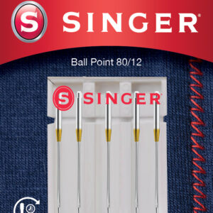 Singer | Ball Point Needle 80/12 5PK for Knit Fabrics