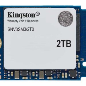 Kingston SSD | NV3 | 2000 GB | SSD form factor M.2 2230 | Solid-state drive interface PCIe 4.0 x4 NVMe | Read speed 6000 MB/s | Write speed 5000 MB/s