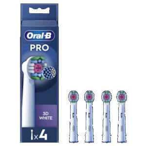 Oral-B | Replaceable toothbrush heads | EB18-4 3D White Pro | Heads | For adults | Number of brush heads included 4 | White