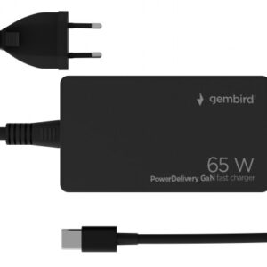 Cablexpert 65 W PowerDelivery GaN USB Type-C Fast Charger | NPA-AC-PDQC65-01