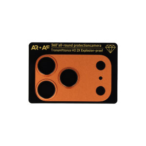 Apsauginis stiklas Aluminum Metal Camera Full Cover Lens on camera skirtas Apple iPhone 17 Pro cosmic orange (camera island+mesh)