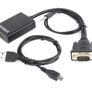 Gembird A-VGA-HDMI-01 vaizdo kabelio adapteris 0,15 m HDMI A tipo (standartinis) VGA (D-Sub) Juoda