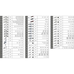 Raktų, terkšlių ir galvučių rinkinys KS TOOLS 1/4"+3/8"+1/2", 216 dalių - Image 4