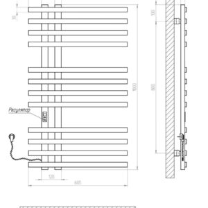 Elektrinis rankšluosčių džiovintuvas Kosser Brash 1000x600/12 EL, su laikmačiu, baltas (laidas kairėje) - Image 3