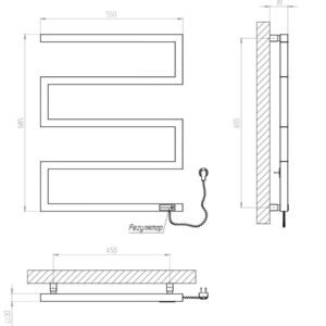 Elektrinis rankšluosčių džiovintuvas Kosser Zeta 685x550 ER, su laikmačiu, juodas (laidas dešinėje) - Image 2