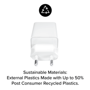 mophie Essentials Power Adapter Dual USB-C PD 50W EU White - Image 2