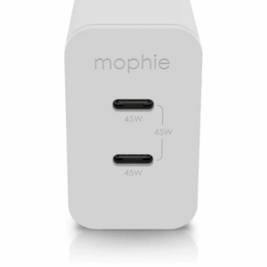 mophie Wall Adapter USB-C PD DUAL 45W GAN EU(2xUSBC) White - Image 2