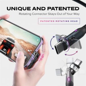 STATIK PowerPivot Pro Nylon Braided Cabel, USB-C to USB-C, 1m, Black - Image 4