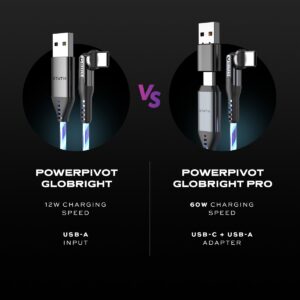 STATIK PowerPivot Pro, Glowing LED Cabel, USB-C to USB-C, 1m, Black - Image 4
