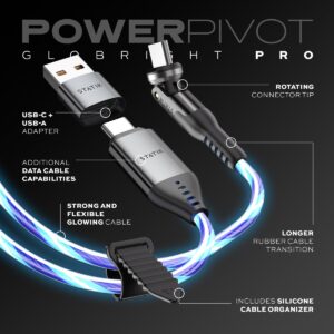 STATIK PowerPivot Pro, Glowing LED Cabel, USB-C to USB-C, 2m, Black - Image 3