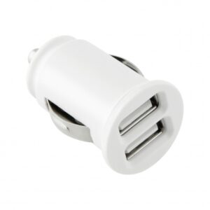 TOTI Dual USB Car Charger with micro usb cable 1m 2.1 A, White - Image 3