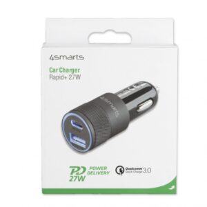 Car Charger Rapid+ 27W with Quick Charge, grey / black - Image 2