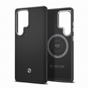 FPS938PGABW Enzo Aramid Case Samsung Galaxy S25 Ultra, Black Silver