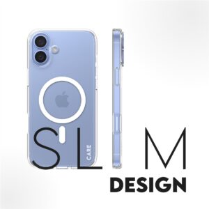 CARE Flagship case with White MagSafe iPhone 16 Plus, Transparent