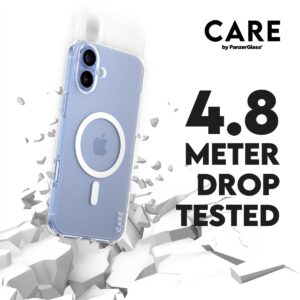 CARE Flagship case with White MagSafe iPhone 16 Plus, Transparent - Image 2