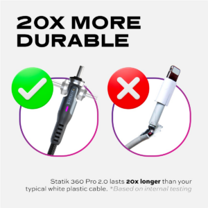 STATIK Statik 360 Pro, Universal Magnetic Charging Cable, 1m, Black