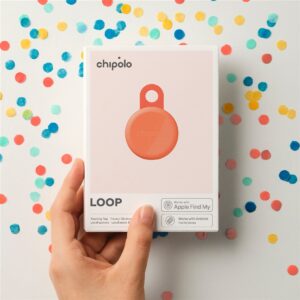 Chipolo LOOP – Rechargeable Bluetooth Tracker with Silicone Loop for iOS & Android, Coral - Image 2