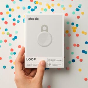 Chipolo LOOP – Rechargeable Bluetooth Tracker with Silicone Loop for iOS & Android, Chalk - Image 2