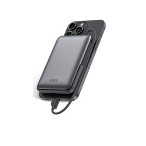 Ksix Magnetic Power Bank 10000 mAh, 22.5W for iPhone and Apple watch, Grey - Image 3